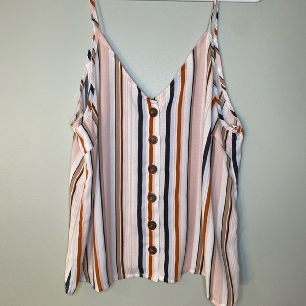 Paper Crane striped tank top blouse size L